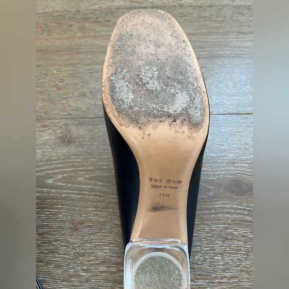 The Row Adela Leather Blue Mules with Lucite Block Heel | size 39.5 - Picture 4 of 4